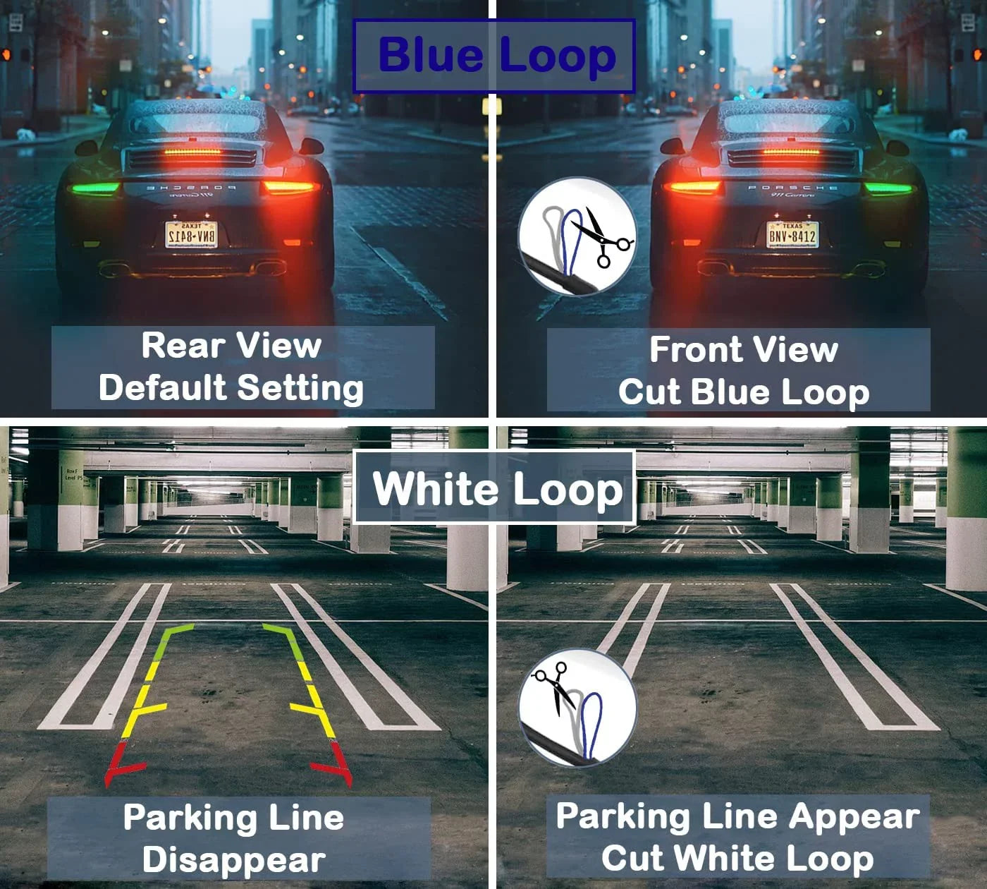 CAM123 Backup Camera Frame License Plate HD Night Vision Rear View 170° Angle Waterproof Compatible with Jensen Car Radio CAR110W CAR710 CAR710X CAR8000 CAR910W CAR910X CDR7011 CM901MIR CMR2720