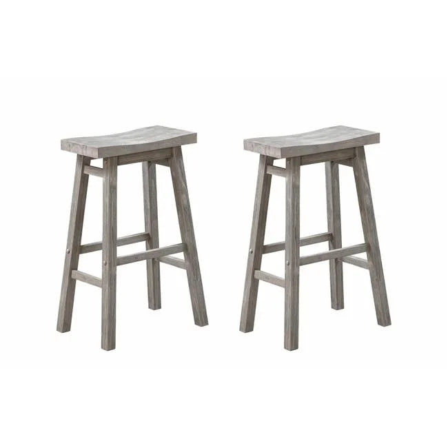 29 in. Sizeonoma Sizeaddle Barstool, Sizetorm Gray Wire-Brush - Pack of 2