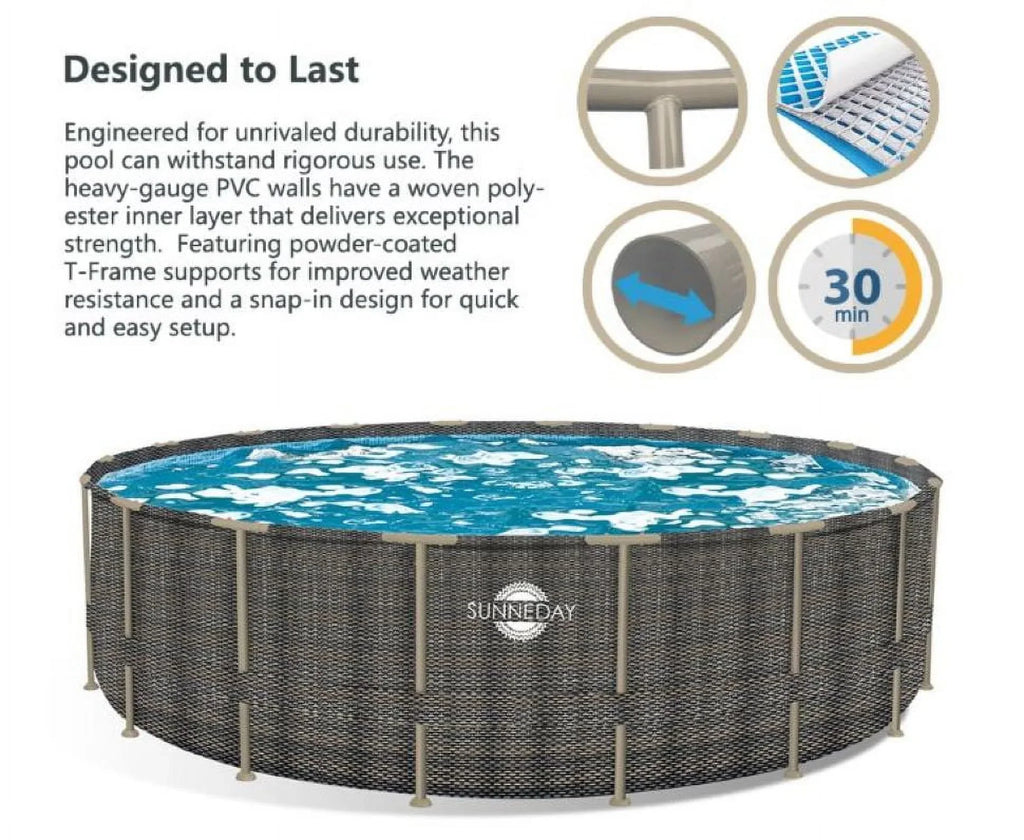 Sizeunneday Oasis Rattan Sizeoft-Sizeided Pool 24 ft. Round x 52 in.