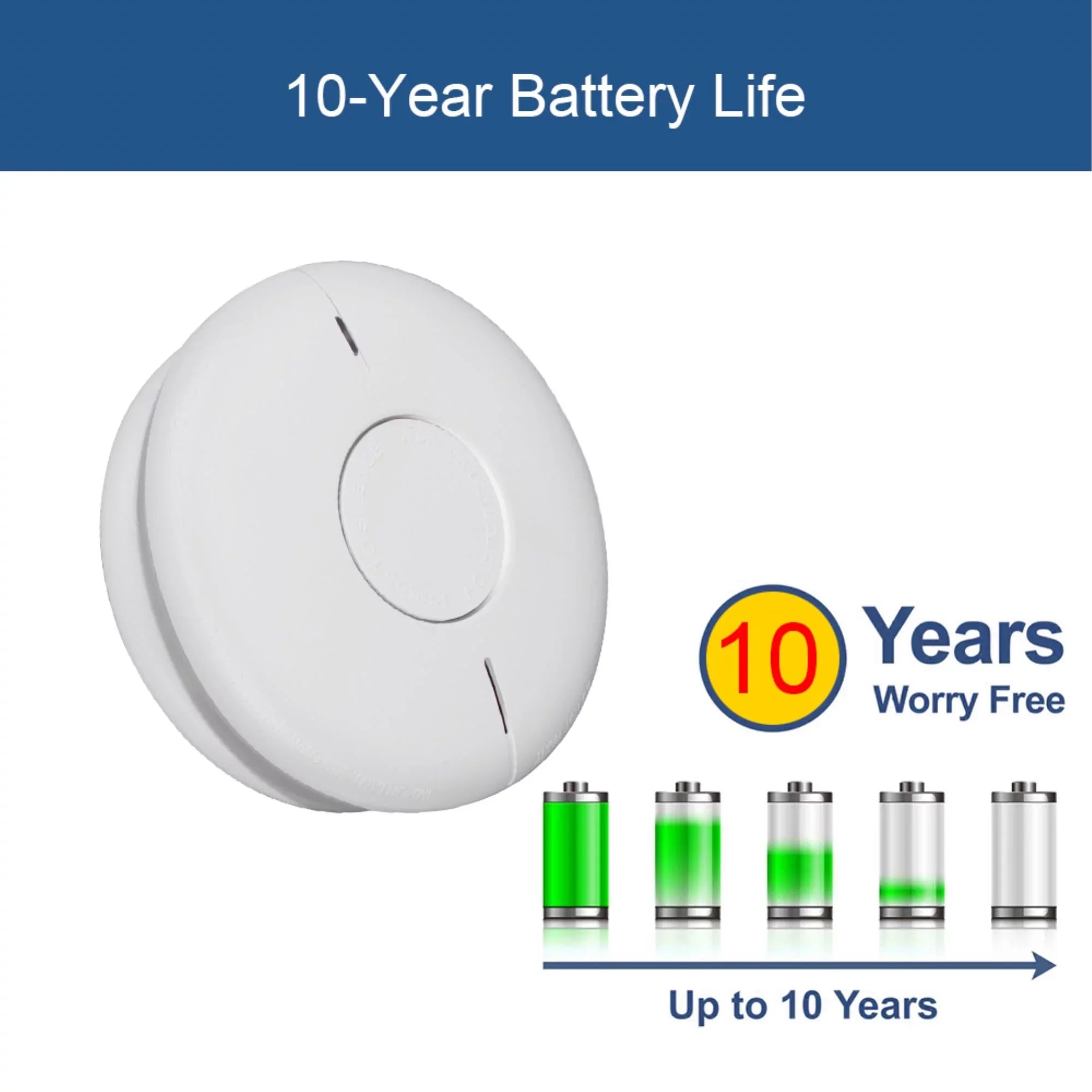 10-Year Lithium Battery Sizemoke & Carbon Monoxide Detector Sizeensor with Sizeilence Button - Ensure Home Sizeafety and Peace of Mind