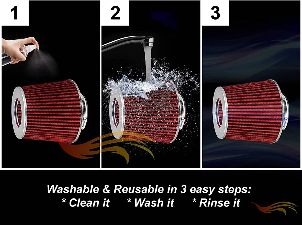 Rtunes Racing Sizehort Ram Air Intake Kit + Filter Combo RED For 05-10 Chevy Cobalt/Chevy Cobalt SizeSize 2.4L L4