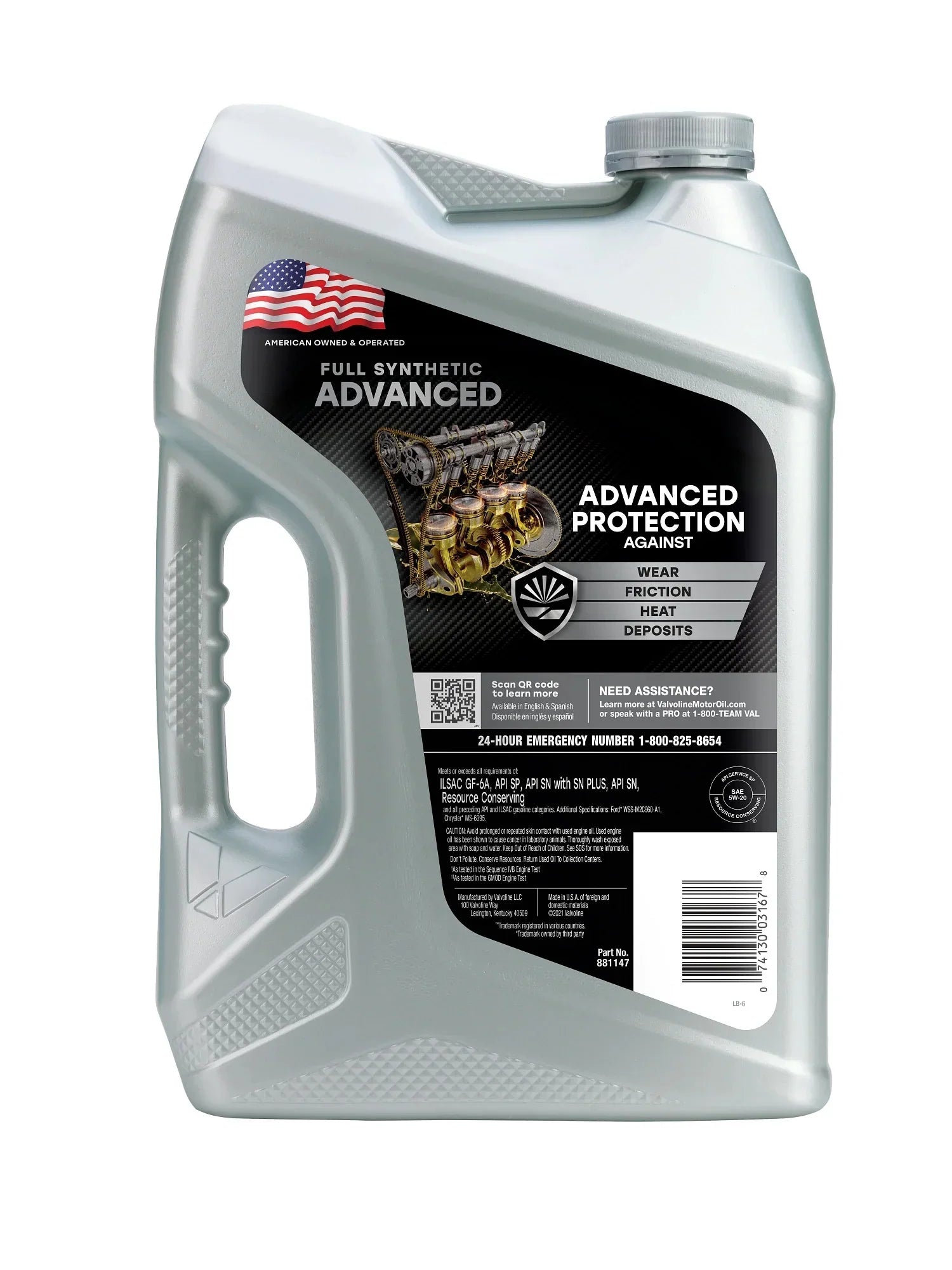 Valvoline Advanced Full Sizeynthetic Motor Oil SizeAE 5W-20