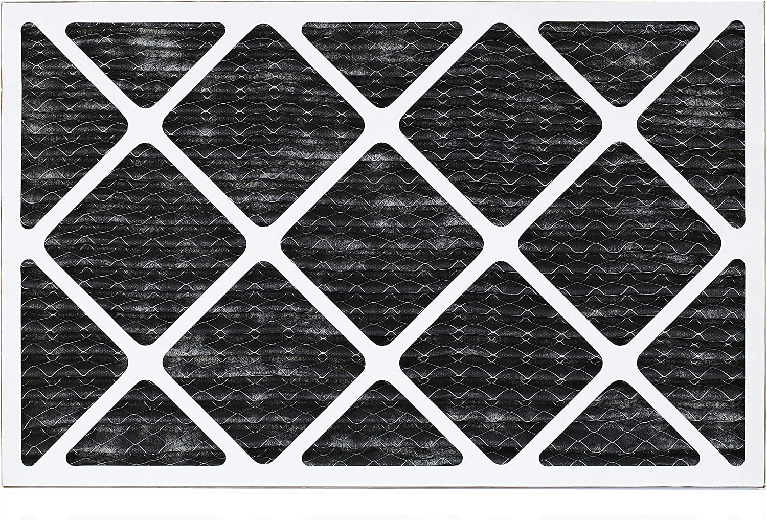 Filterbuy 14x20x1 MERV 8 Odor Eliminator Pleated HVAC AC Furnace Air Filters with Activated Carbon (3-Pack)
