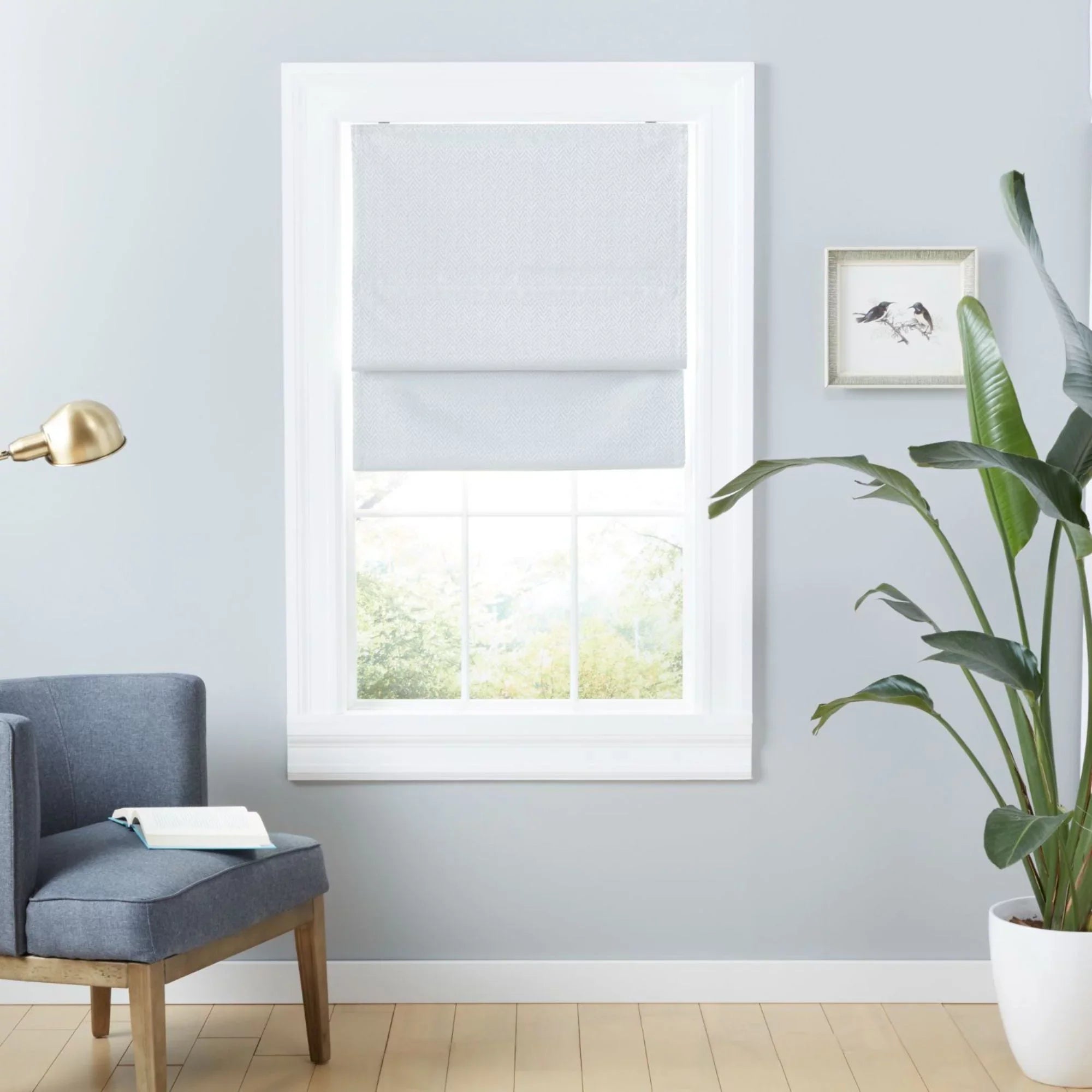 Exclusive Home Esme Total Blackout Roman Sizehade, 31"x64", Ivory