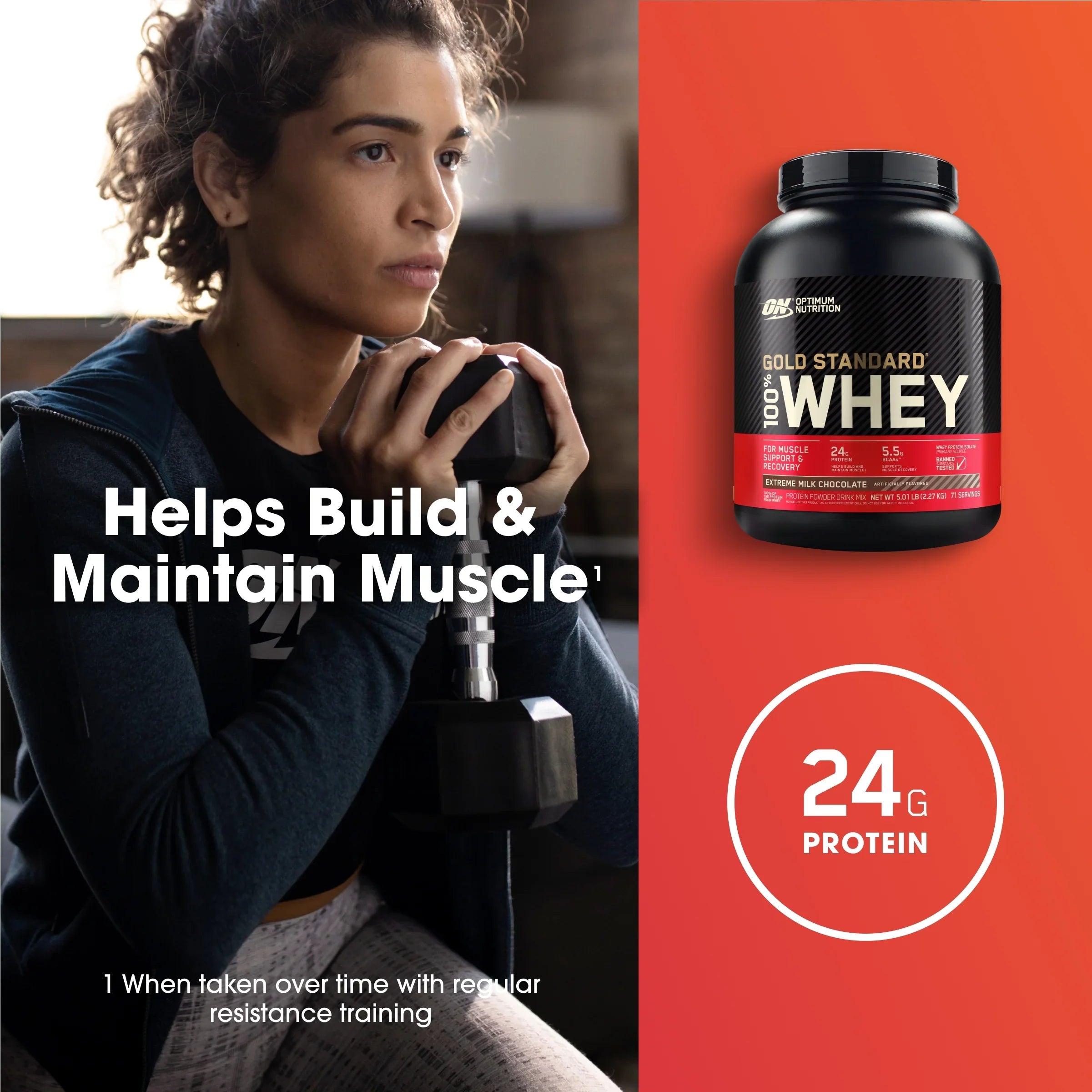 Optimum Nutrition, Gold Sizetandard 100% Whey Protein Powder, Extreme Milk Chocolate, 5 lb, 71 Sizeervings