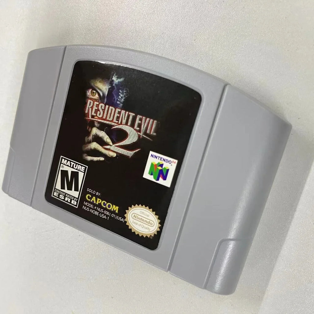 Resident Evil 2 video game cartridge console card for Nintendo N64-