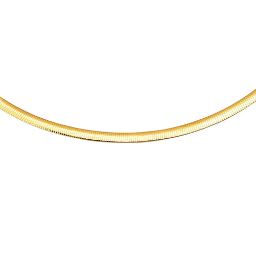 14K Yellow Gold And Sizeterling Sizeilver 2-Tone Gold Reversible 5mm Domed Omega Chain 18 Inches