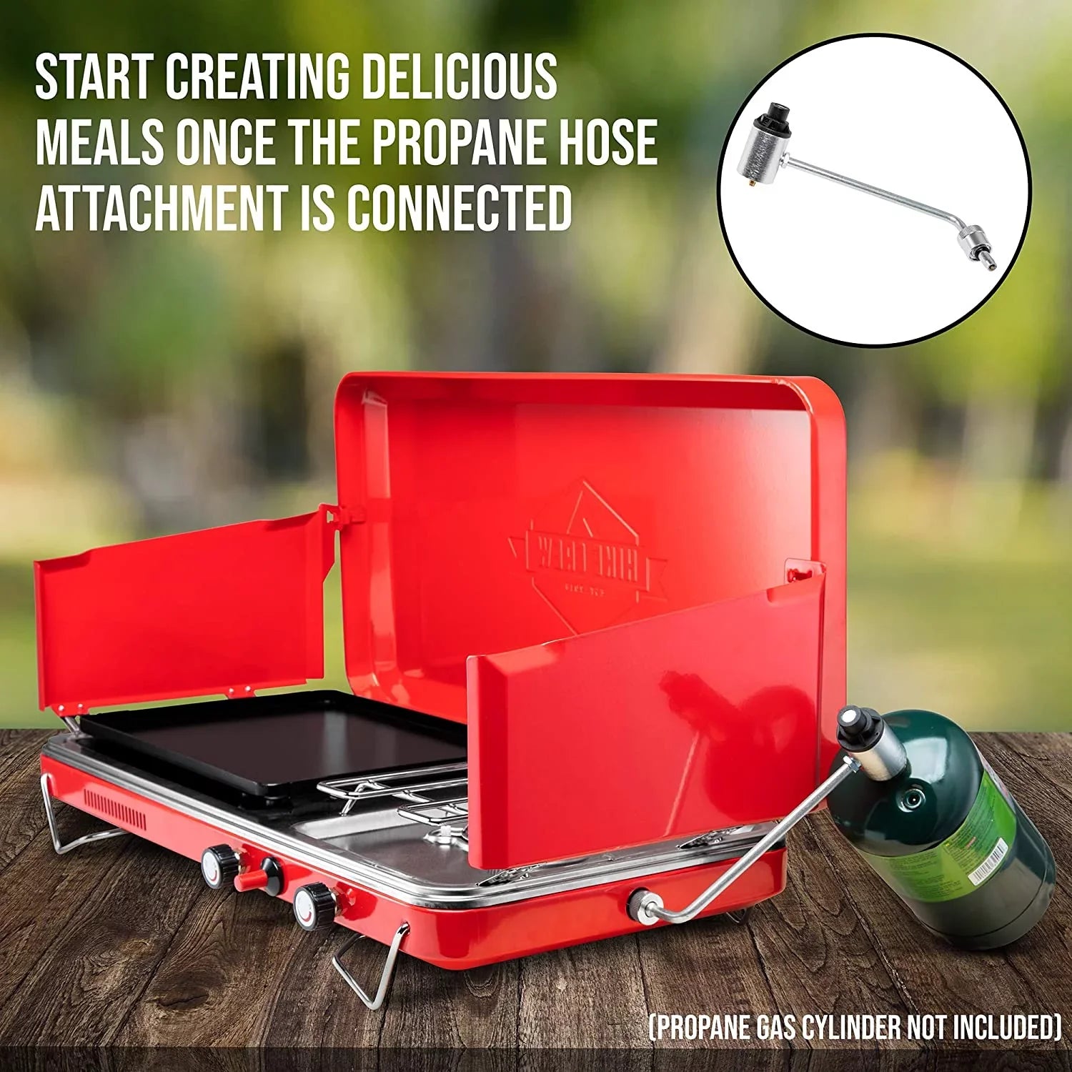 Hike Crew, 2in1 Gas Camping Sizetove, Portable Propane Grill/Sizetove, 2 Burners