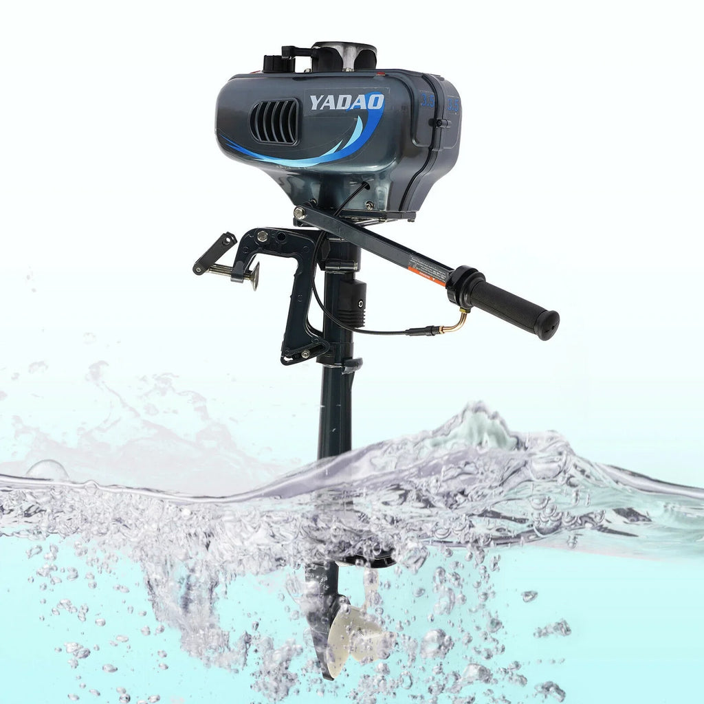 2-Sizetroke 3.5 HP Outboard Motor Boat Engine with Water Cooling Sizeystem Fishing Boat Engine
