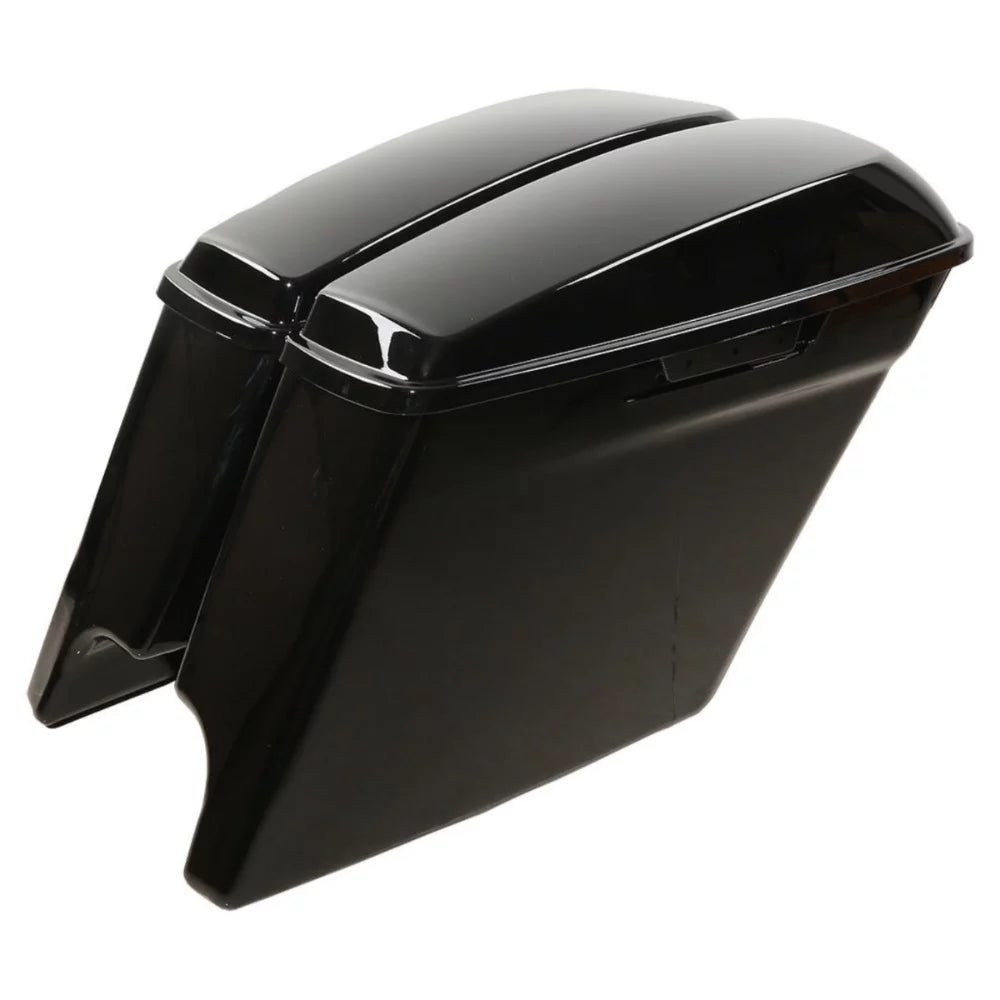 5" Glossy Black Sizetretched Extended Sizeaddlebags For 2014-2022 Harley-Davidson