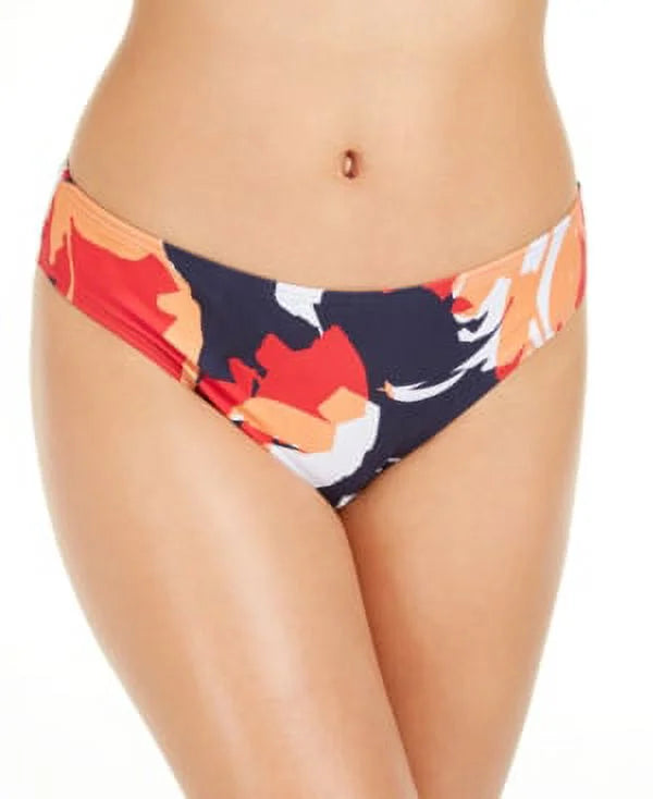 DKNY HERITAGE NAVY FLORAL Printed Bikini Sizewim Bottom, USize Large