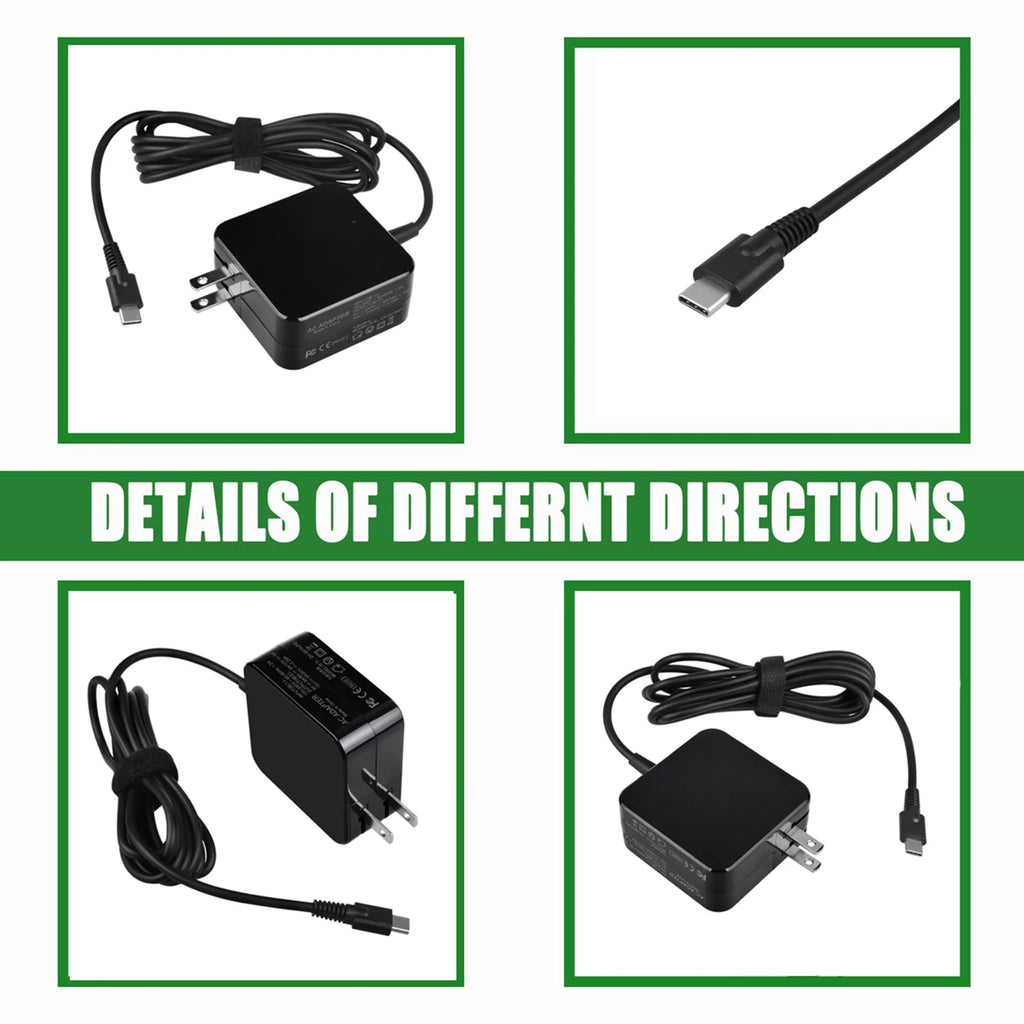 KONKIN BOO Compatible 45W AC Adapter Charger Power USizeB-C Replacement for Lenovo 100E 2nd Gen 81QB000AUSize Chromebook