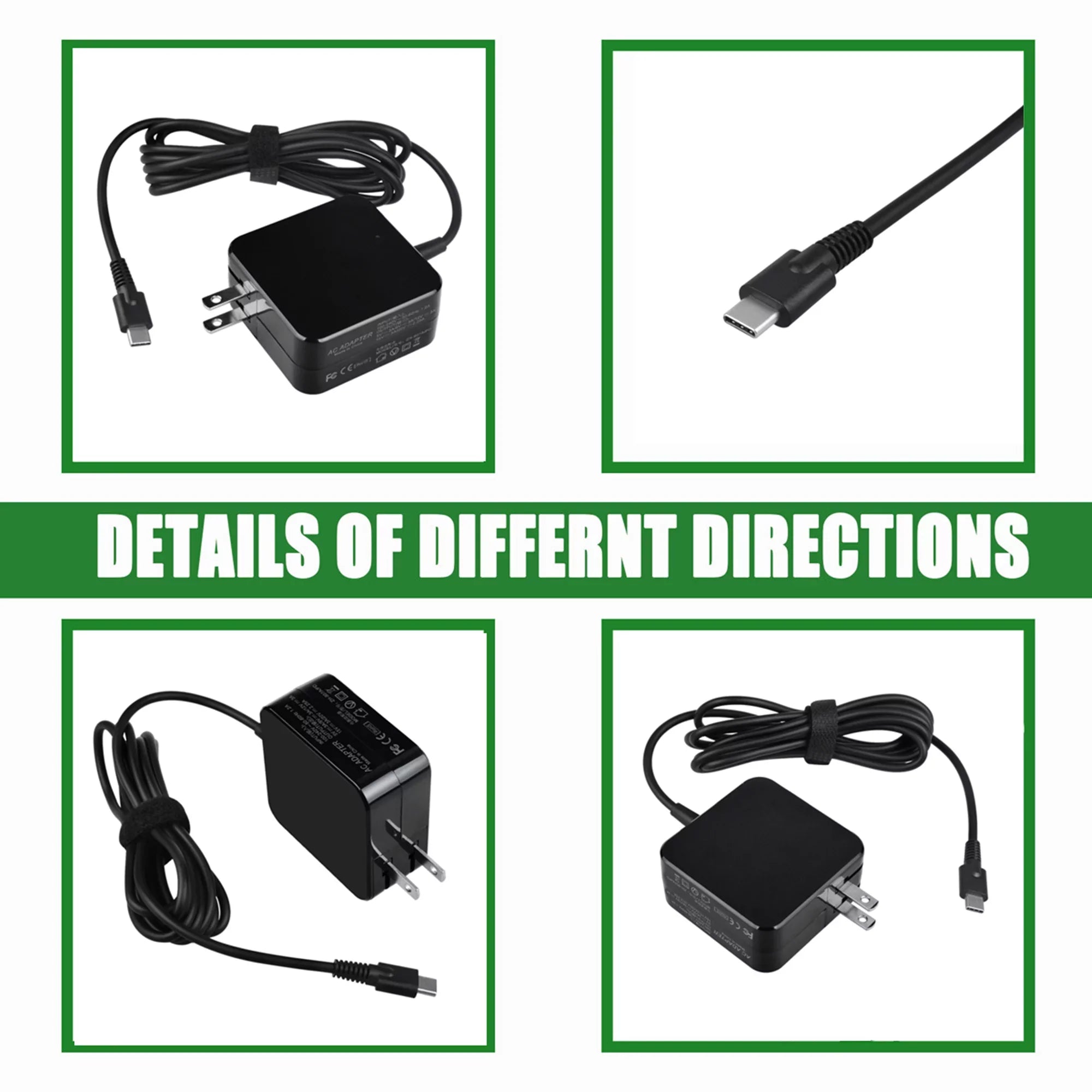KONKIN BOO Compatible 45W AC Adapter Charger Power USizeB-C Replacement for Lenovo 100E 2nd Gen 81QB000AUSize Chromebook