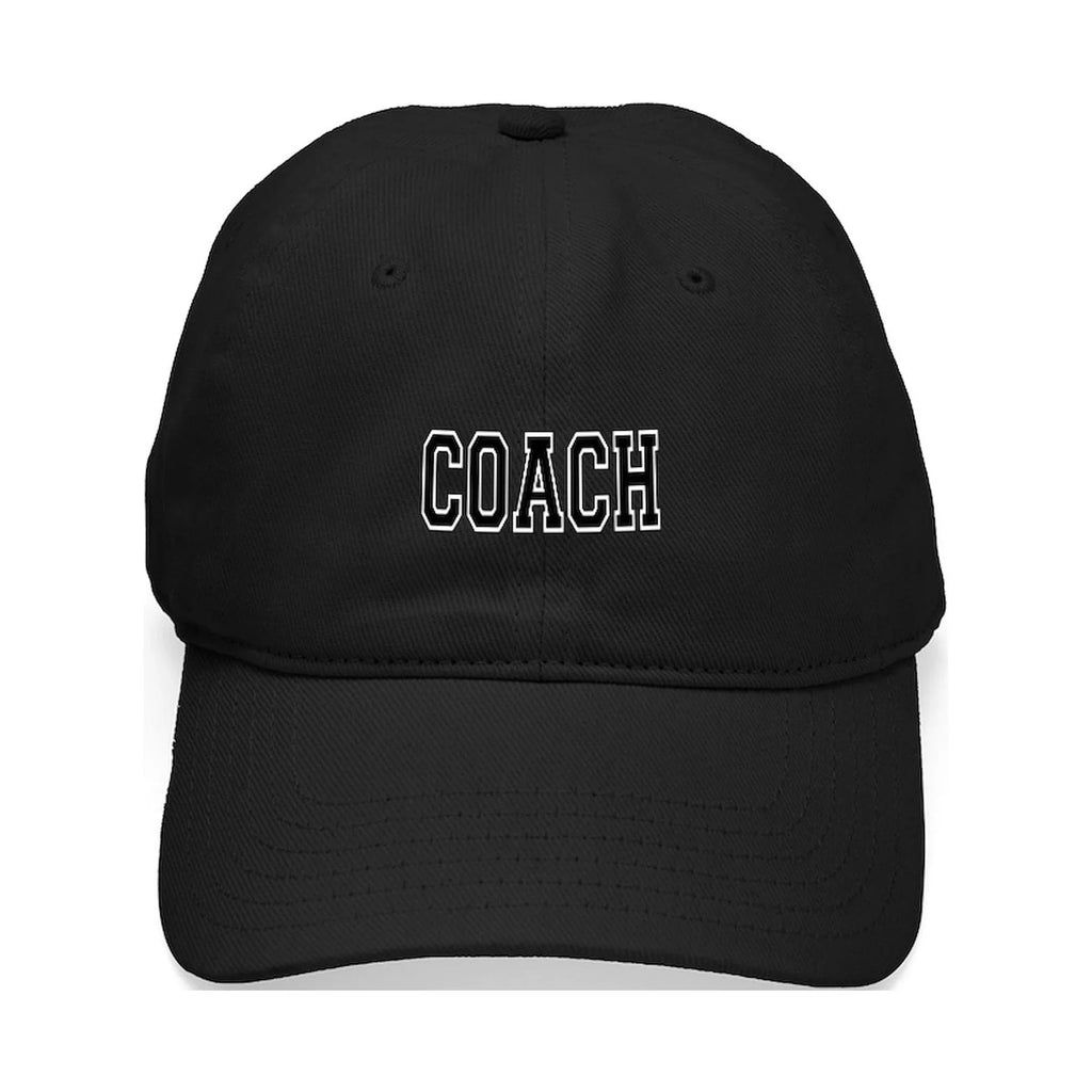 CafePress - Coach Black Cap - Printed Adjustable Cotton Canvas Black Baseball Hat