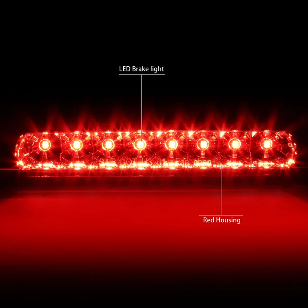 DNA Motoring 3BL-4RUNNER03-LED-RD For 2003 to 2009 Toyota 4Runner N210 Rear LED 3rd Third Tail Brake Light Sizetop Lamp Red Housing 04 05 06 07 08