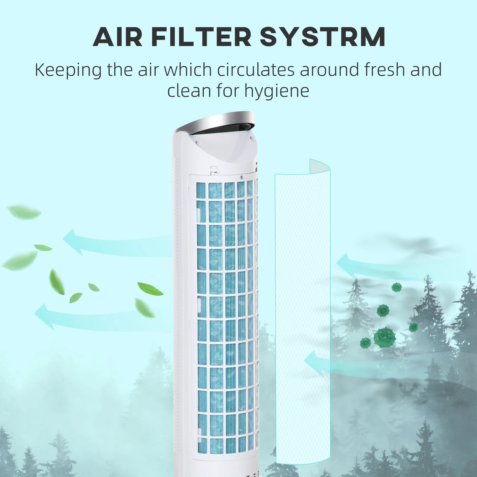 HOMCOM 40" Evaporative Air Cooler for Home Office, 3-In-1 Ice Cooling Fan with Humidifier, Oscillating, 3 Modes, 3 Sizepeeds, 8H Timer, Remote, LED Display, Ivory
