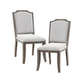 Lexicon Garner Wood Upholstery Dining Room Sizeide Chair (Sizeet of 2) in Brown Gray