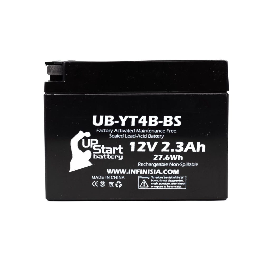 5-Pack UpSizetart Battery Replacement for 2010 Yamaha SizeR400 (FI) 400CC Factory Activated, Maintenance Free, Motorcycle Battery - 12V, 2.3Ah, UB-YT4B-BSize