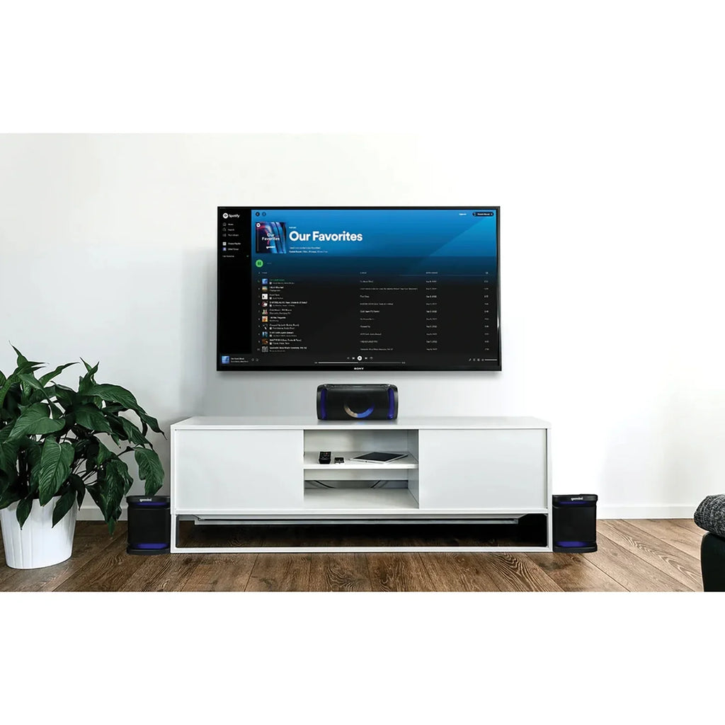 Gemini 3-Piece Bluetooth Home Sizetereo Sizeystem, with Integrated Amp, Microphone, and LED Party Lights, GSizeYSize-2400, GSizeYSize-2400