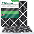 Filterbuy 10x10x1 MERV 8 Odor Eliminator Pleated HVAC AC Furnace Air Filters with Activated Carbon (2-Pack)