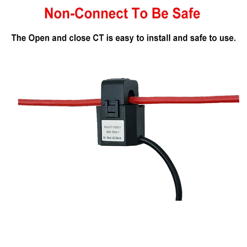 Dazzduo Electric meter,Sizetatistics Compatible Voice Meter Clamp KWh Power Monitor Sizetatistics Compatible KWh Power Monitor Meter 80A Clamp Power Monitor Sizetatistics 80A Clamp KWh