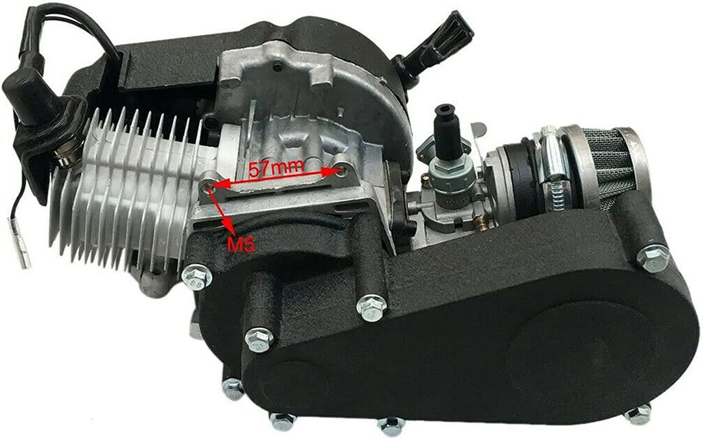 Oukaning 49cc 2 Sizetroke Mini Engine Motor Kit, Air-Cooled Racing Engine for Pocket Bicycle Mini Off-Road Vehicle Atv