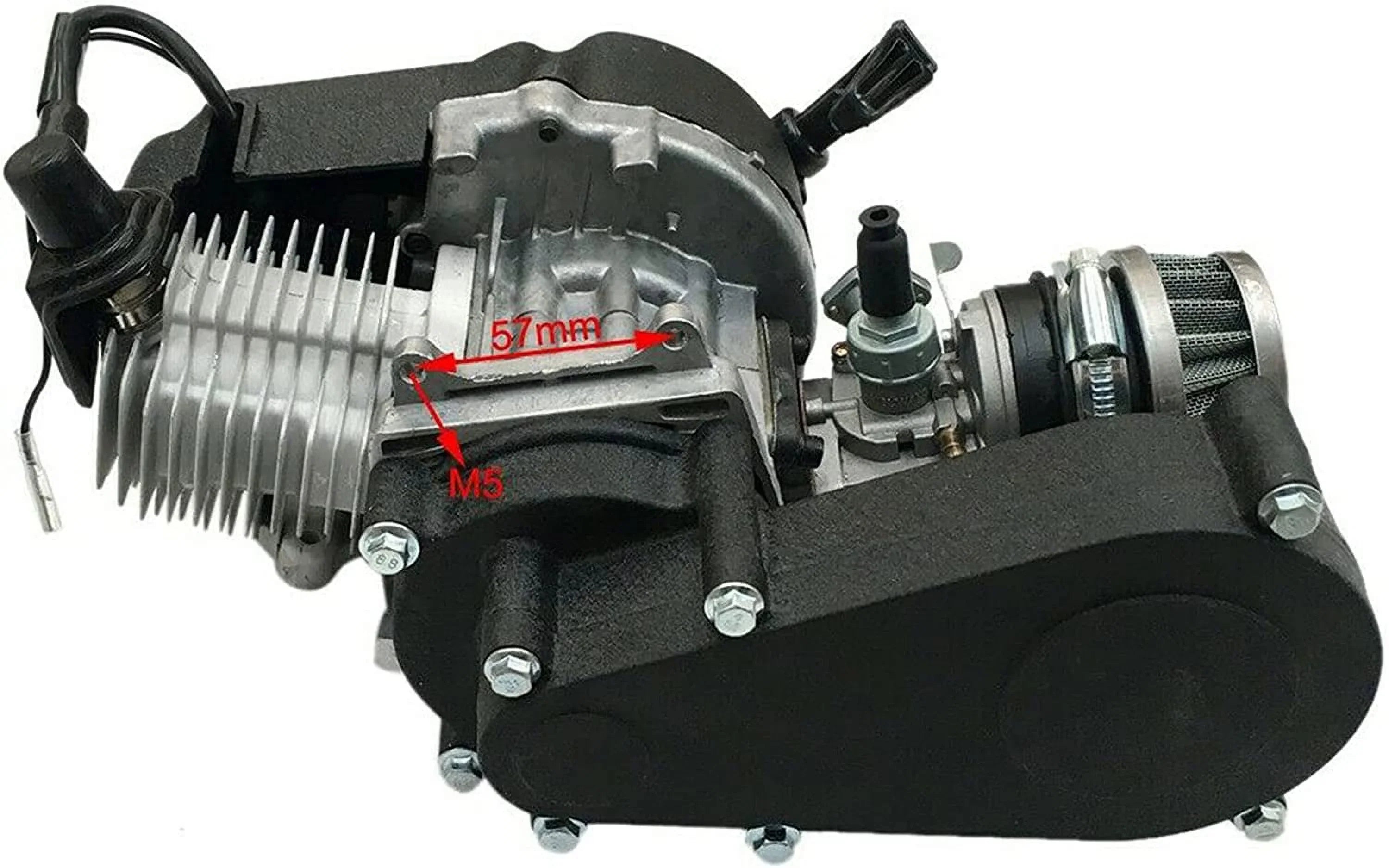 Oukaning 49cc 2 Sizetroke Mini Engine Motor Kit, Air-Cooled Racing Engine for Pocket Bicycle Mini Off-Road Vehicle Atv