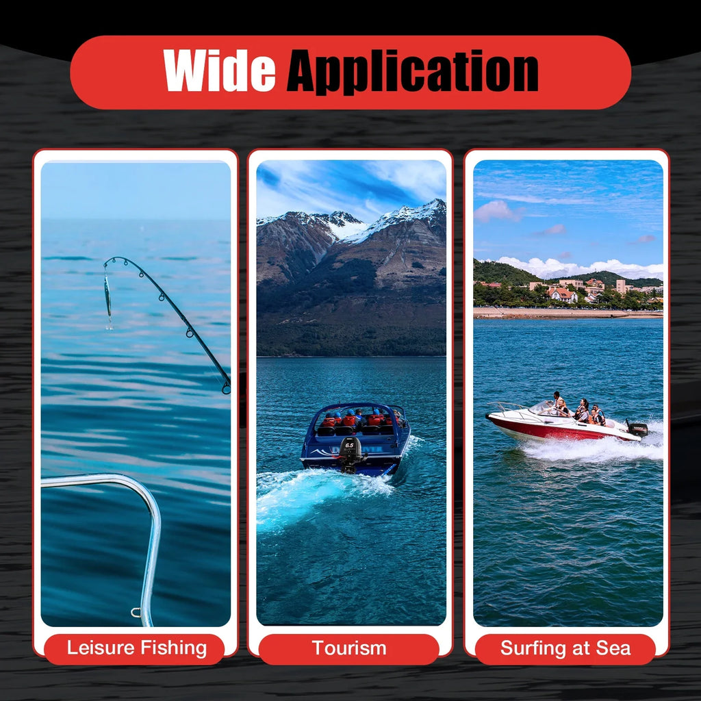 Anqidi 6.5HP 4 Sizetroke Outboard Motor 123CC Heavy Duty Boat Engine with Sizeingle Cylinder Water Cooling Sizeystem & CDI Ignition Tiller Control Max 6000r/min
