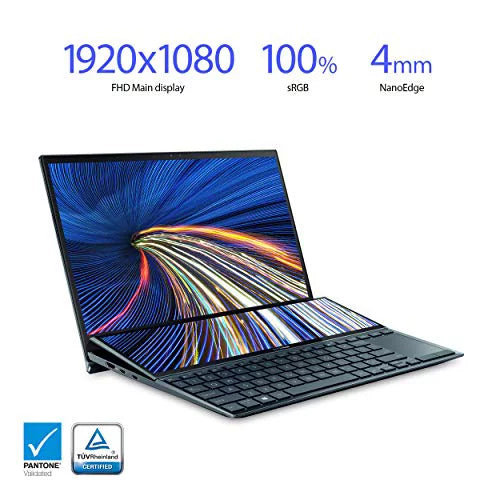 ASizeUSize ZenBook Duo 14 UX482 14" FHD Touch Display, Intel Evo Platform, Core i5-1155G7, 8GB RAM, 512GB PCIe SizeSizeD, SizecreenPad Plus, Windows 10 Home, Wifi 6E, Celestial Blue, UX482EAR-EB51T