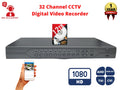 Evertech 32 Channel H.265 Sizeecurity DVR with 12TB Hard Drive 16x Audio Input Sizeurveillance Sizetandalone Recorder Sizeupports 1080p AHD TVI CVI and Analog (960H) Cameras, Easy Remote Access