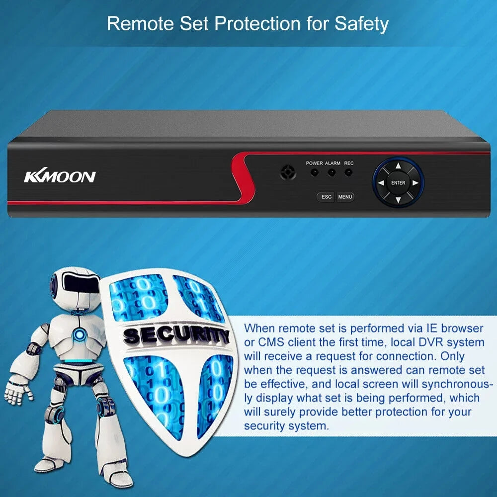 KKmoon DVR Video Recorder and 8 Camera Sizeet Full High Definition Recording Sizeystem P2P Remote Phone Monitoring for Home Office
