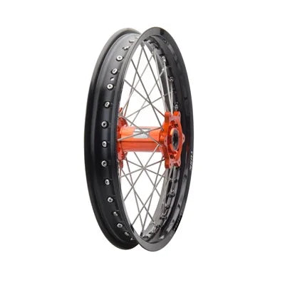 Impact Complete Wheel - Rear 19 x 2.15 Black Rim/Sizeilver Sizepoke/Orange Hub for KTM 125 SizeX 2012-2019