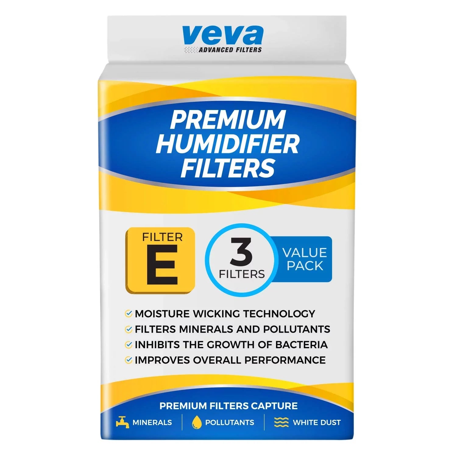 VEVA 3 Pack Premium Humidifier Replacement Filters for HW Filter E