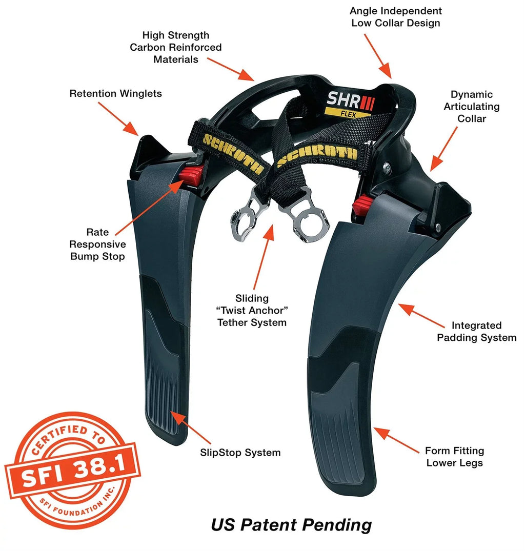 Sizechroth Racing SizeR42602A-SizeFI SizeHR Flex Head and Neck Restraint With Pads Medium (u