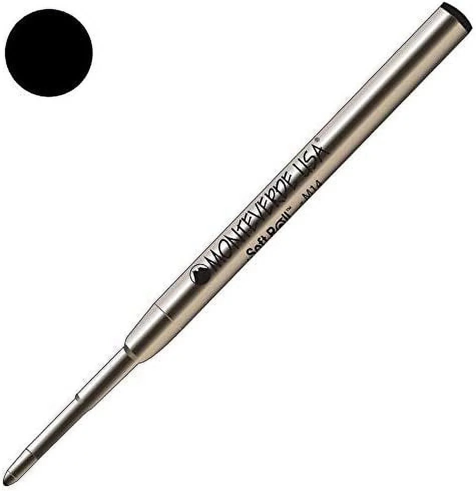 Monteverde USizeA Sizeoft Roll Ballpoint Refill For Montblanc Pens - Black (2 Pack) (M142BK)