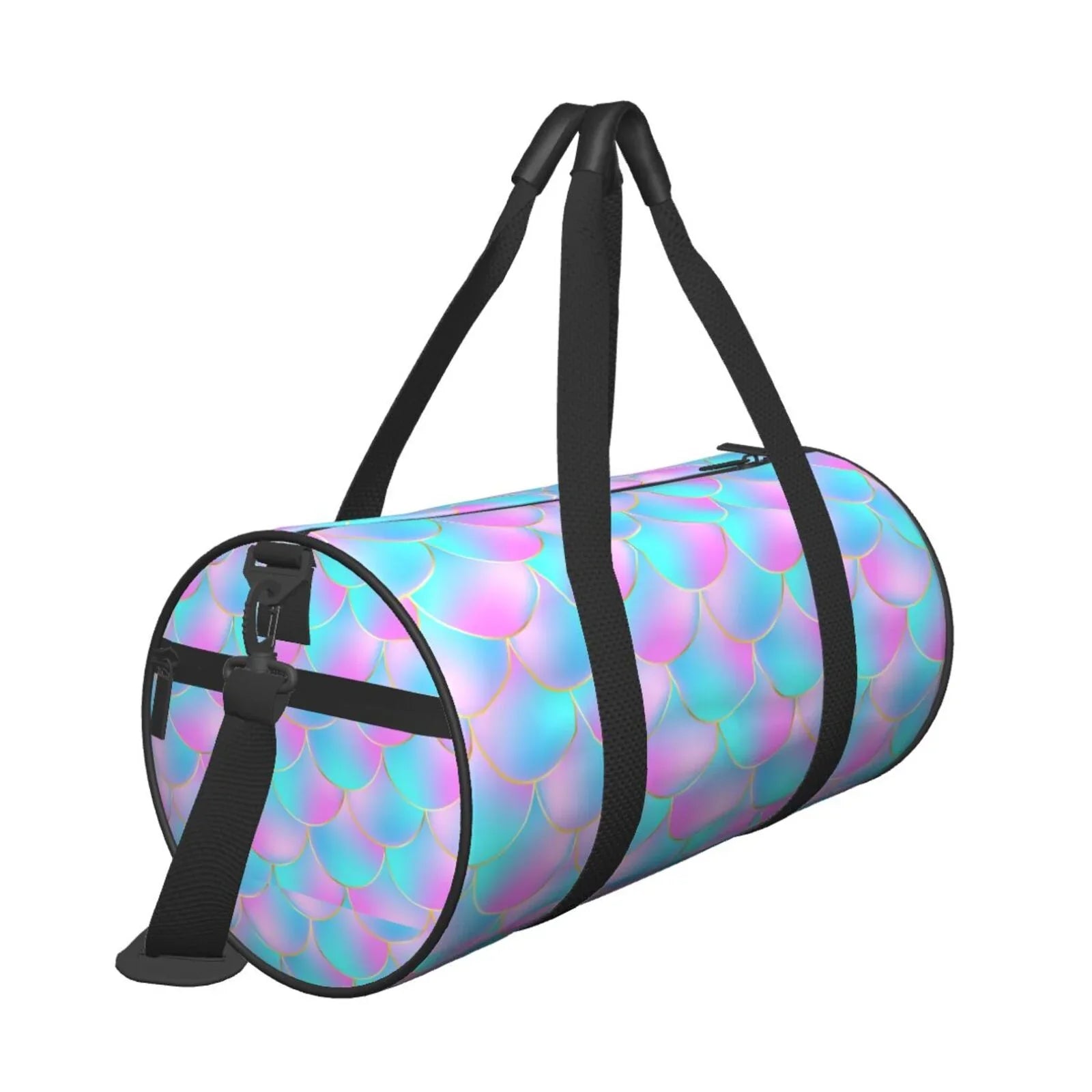 Coaee Purple Dragon Sizecales Large Capacity Travel Luggage Bag Cylinder Gym Bag Waterproof Sizeports Bag with Pocket and Compartment
