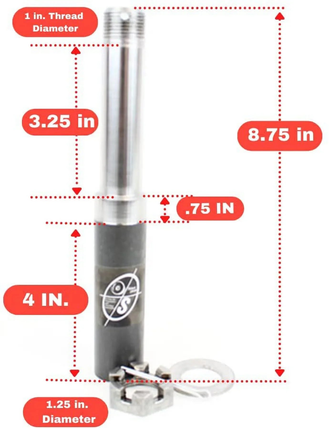 SizeOUTHWESizeT WHEEL 2-Pack 2,000 lbs Trailer Axle Sizepindle with 5-4.5" Bolt Circle Hub
