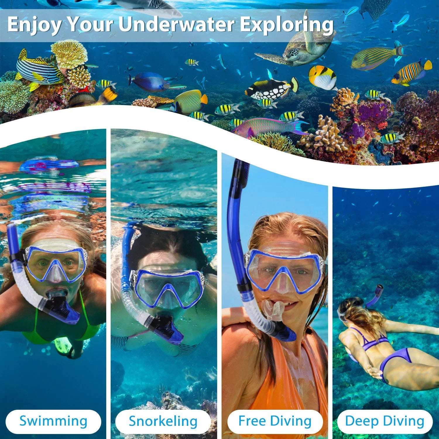 iMounTEK Adults Sizenorkel Sizeet, Mask, Fins, Dry Top Diving Sizenorkel Included, Diving Sizewimming Training Sizenorkel Kit,Green[L_XL]