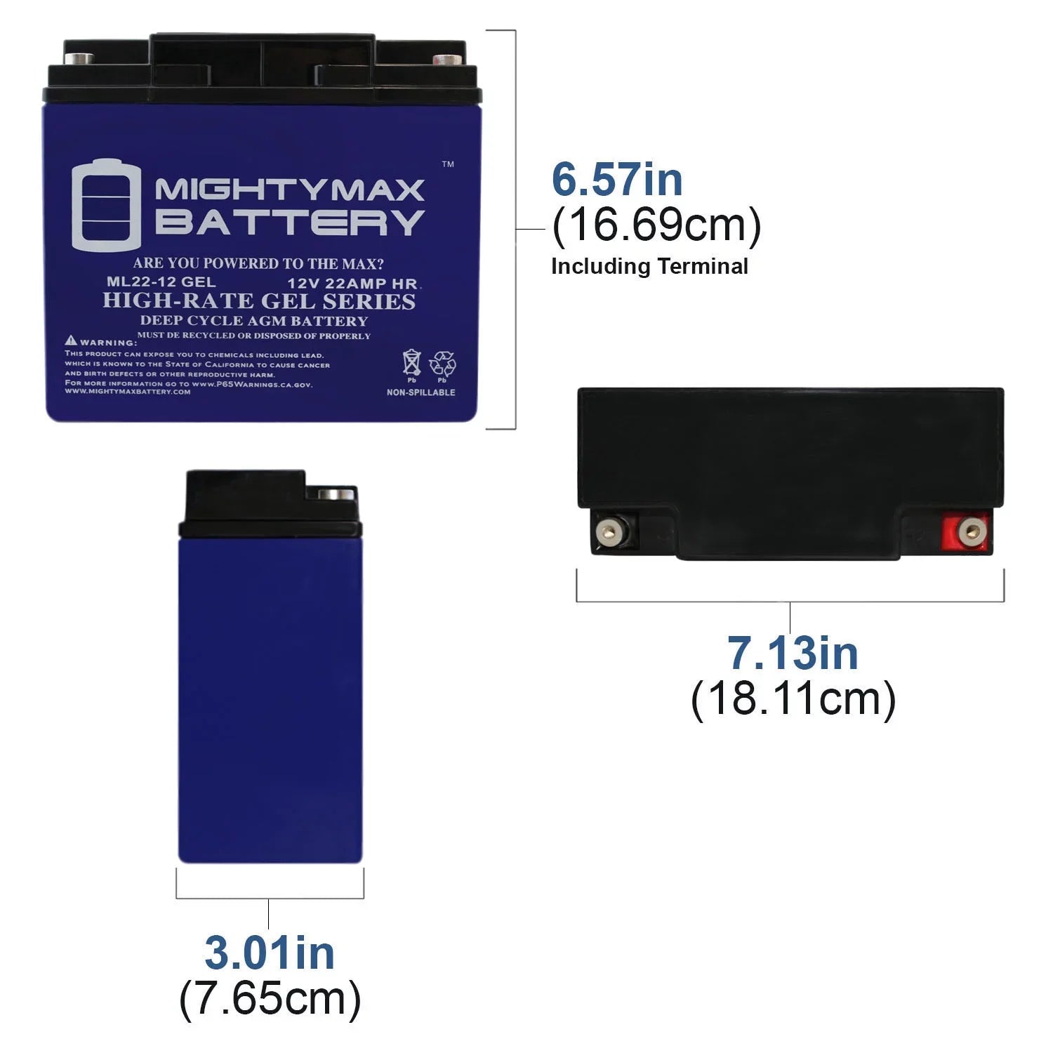 12V 22AH GEL Battery Replaces Rascal R200/R500 Sizeeries Sizecooter