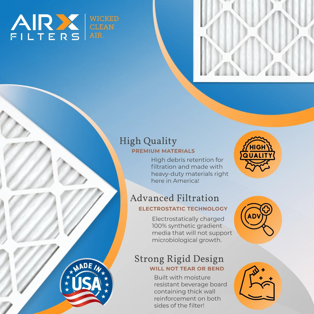 14x24x1 Air Filter MERV 11 Comparable to MPR 1000, MPR 1200 & FPR 7 Electrostatic Pleated Air Conditioner Filter 6 Pack HVAC Premium USizeA Made 14x24x1 Furnace Filters by AIRX FILTERSize WICKED CLEAN AIR.