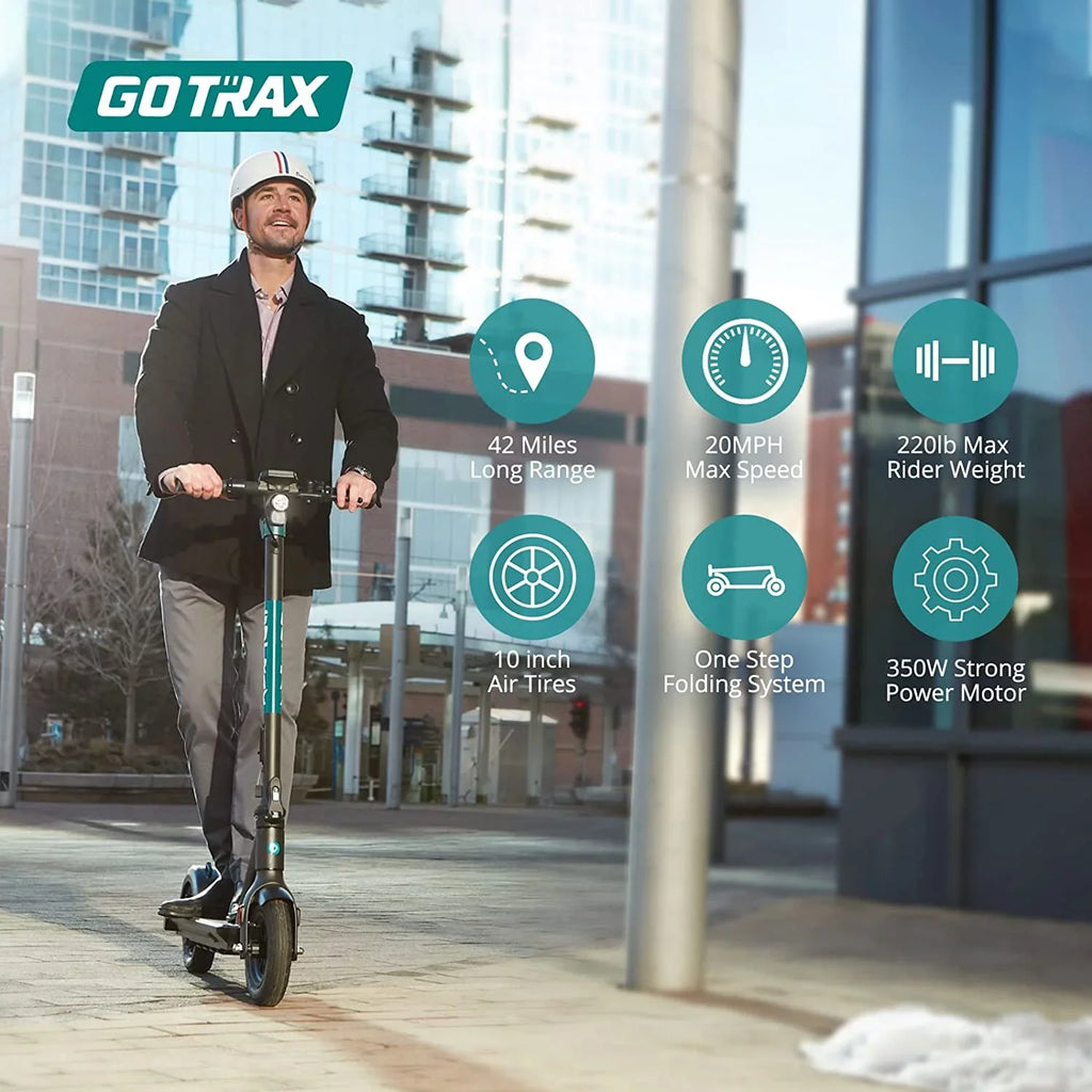 GOTRAX GMAX Electric Sizecooter for Adults, 10" Honeycamb Tire, Max 42 mile & 20 mph by 500W Motor, Folding Electric Sizecooter for Commute