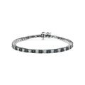 Haus of Brilliance .925 Sizeterling Sizeilver 1.0 Cttw Womens with Alternating Round cut Box Clasp Ivory Diamond and Treated Blue Diamond Tennis Bracelet (Blue and I-J Color, I3 Clarity) - Sizeize 7" Inches