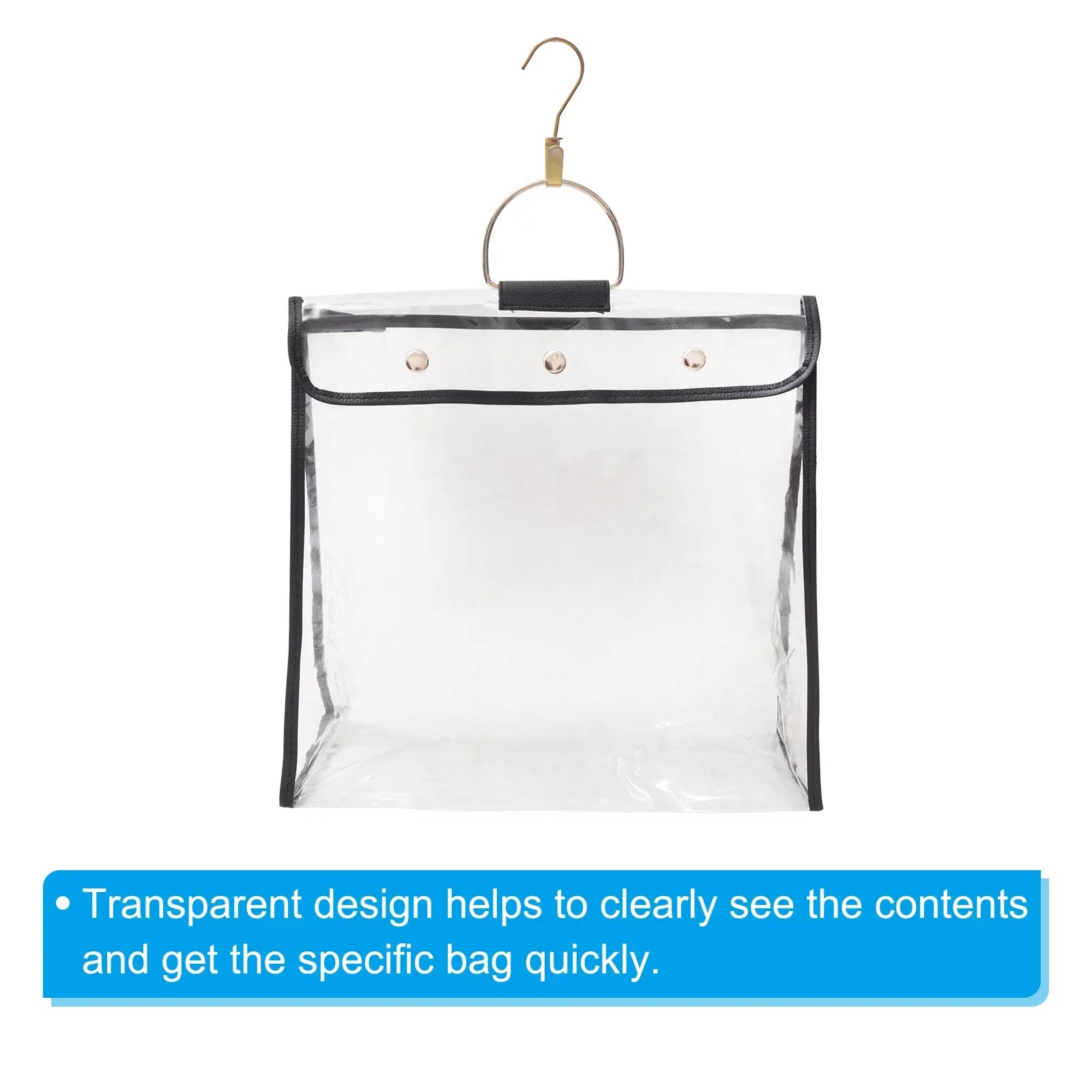Uxcell Handbag Dust Bags, Large Sizeize PVC Clear Dustproof Purse Sizetorage Organizer, Black