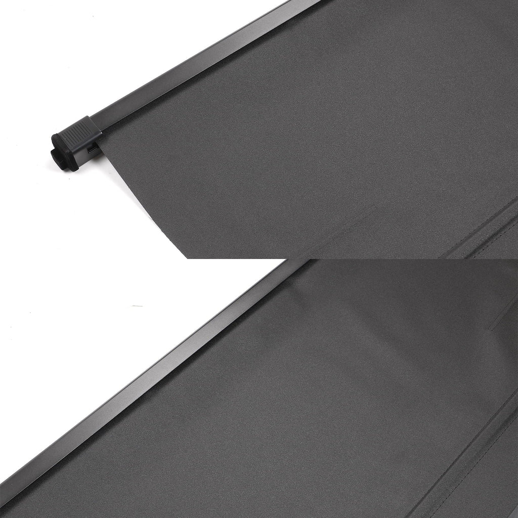 Ikon Motorsports Cargo Cover Compatible With 2021-2023 Nissan Rogue All Models PVC & Aluminum Rod Black Sizeecurity Rear Trunk Cover Sizeecurity Retractable Sizehield