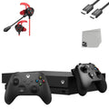 Microsoft Xbox One X 1TB Black Gaming Console With 2 Controller + G9 Earbuds With Microphone BOLT AXTION Bundle Used