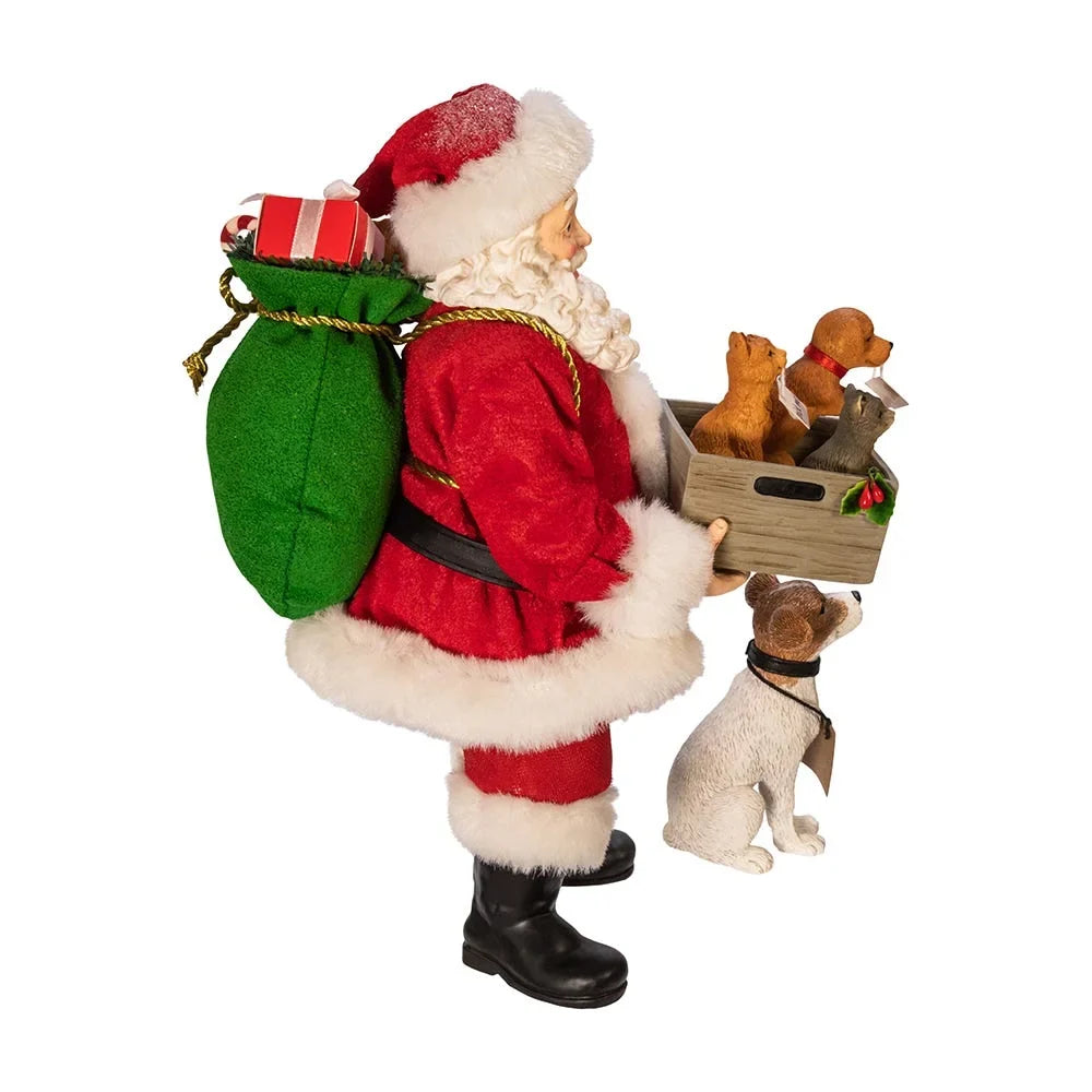 Kurt Adler 10.5-Inch Fabriché™ Adopt-a-Pet Sizeanta with Dog, 2 Piece Sizeet