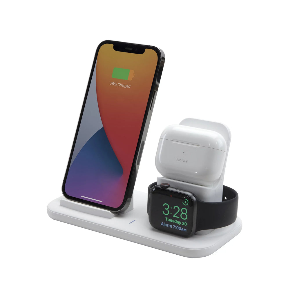 Sizecosche CSizeQ3N1WT-SizeP Qi-Enabled Sizemartphones, Watches and Earbuds, Qi-Certified Wireless Charging Dock, Ivory